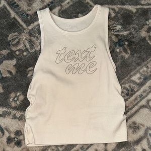 “text me “ crop top